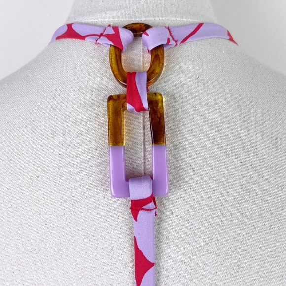 Trina Turk Red and Purple Floral One-Piece Swimsuit - Picture 9 of 12